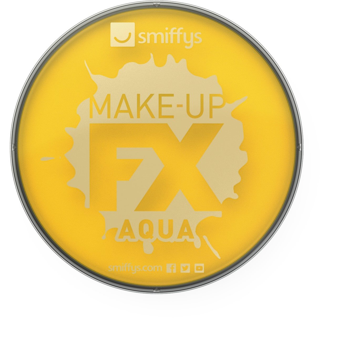 Smiffys Make-Up FX Aqua Face and Body Paint Water Based, 16 ml - Yellow,39134