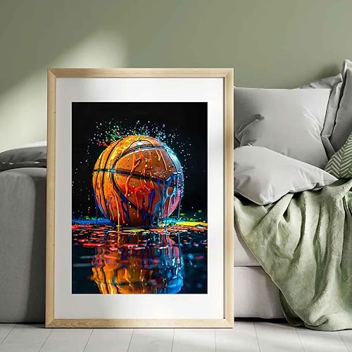 Miniatura 9 de 3 piezas de arte de pared de lienzo deportivo de graffiti para habitación de niños, rústico, fútbol, béisbol, rugby, decoración de pared, cuadro de