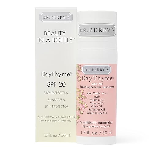 Dr. Perry's DayThyme SPF 20 - Protector solar diario de amplio espectro con óxido de zinc y vitaminas B3, B5
