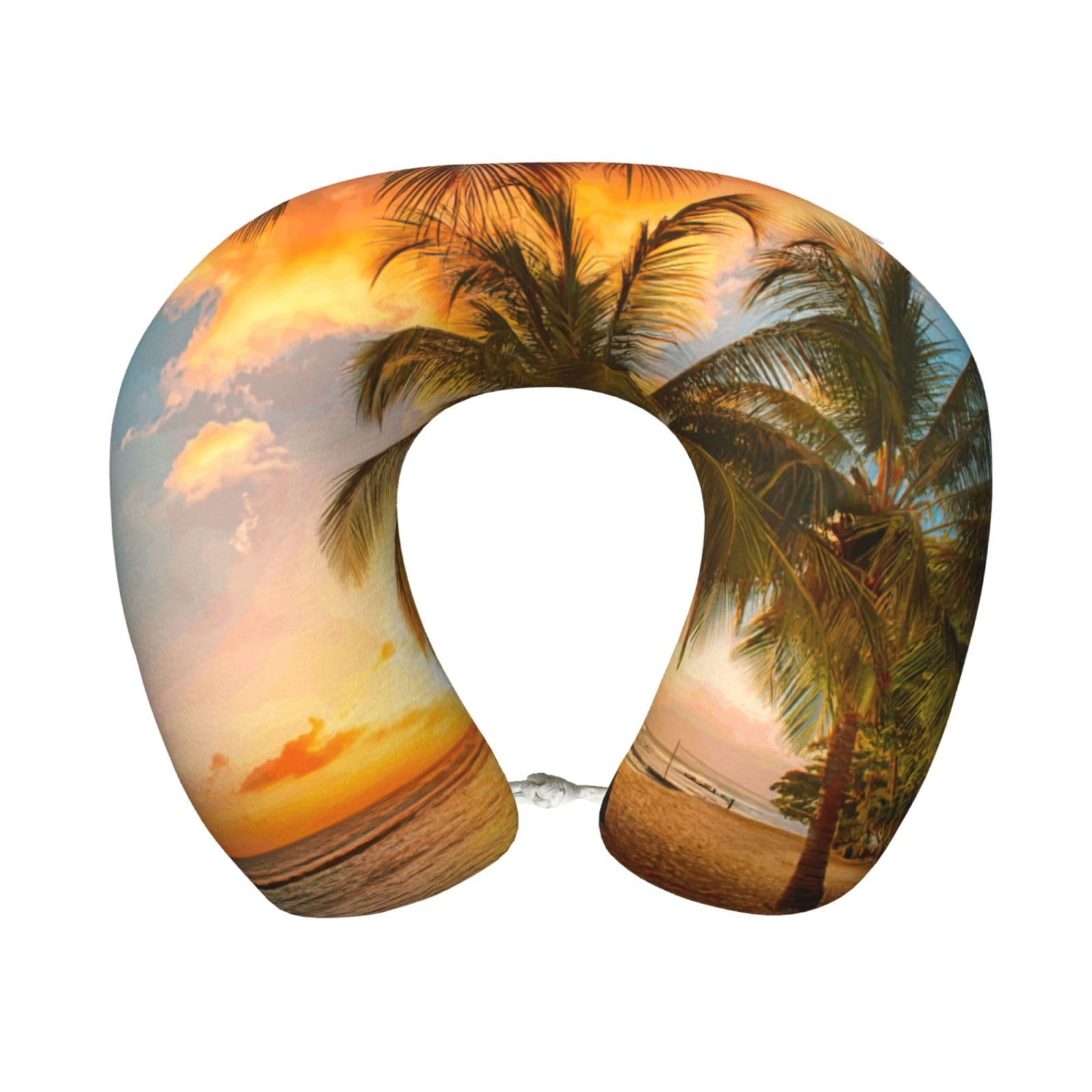 yagDAA Beautiful Sunset Print U-Shape Travel Neck Pillows Memory Foam Neck Pillow For Airplane Car Office Sleeping Rest