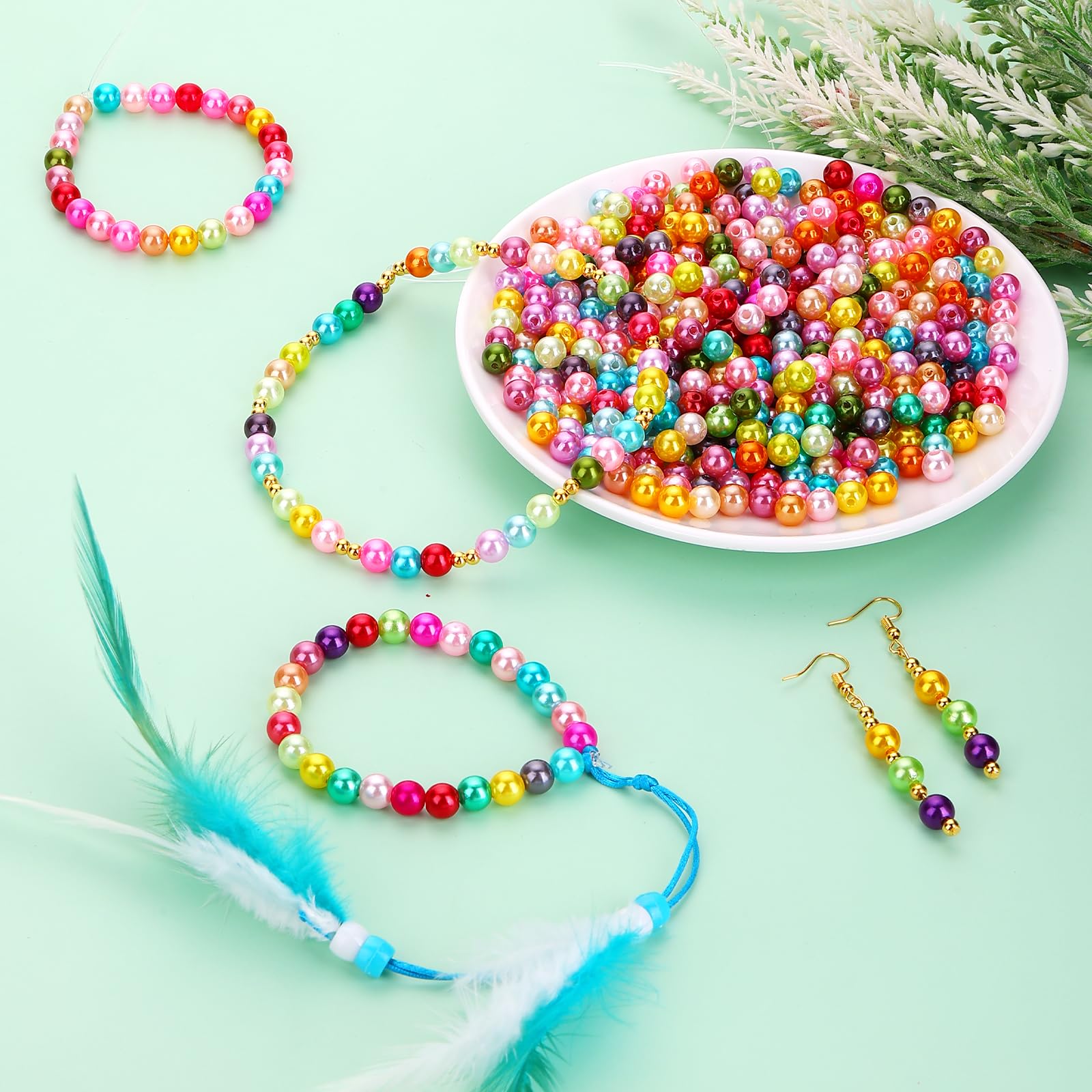 Lot De 10 Perles Acrylique Rondes Motif 11mm - Trou 1.2mm - Création Bijoux DIY