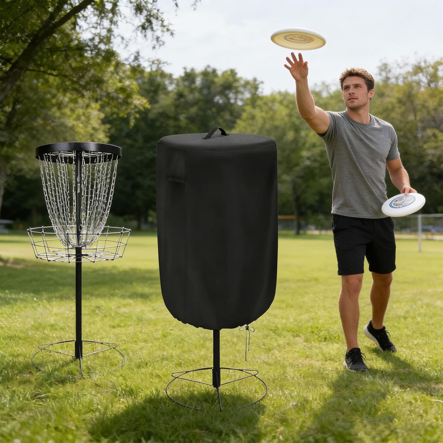 26x35 Inch Disc Golf Basket Cover, Polyester for Outdoor Course Equipment Standard Disc Golf Gear Cover