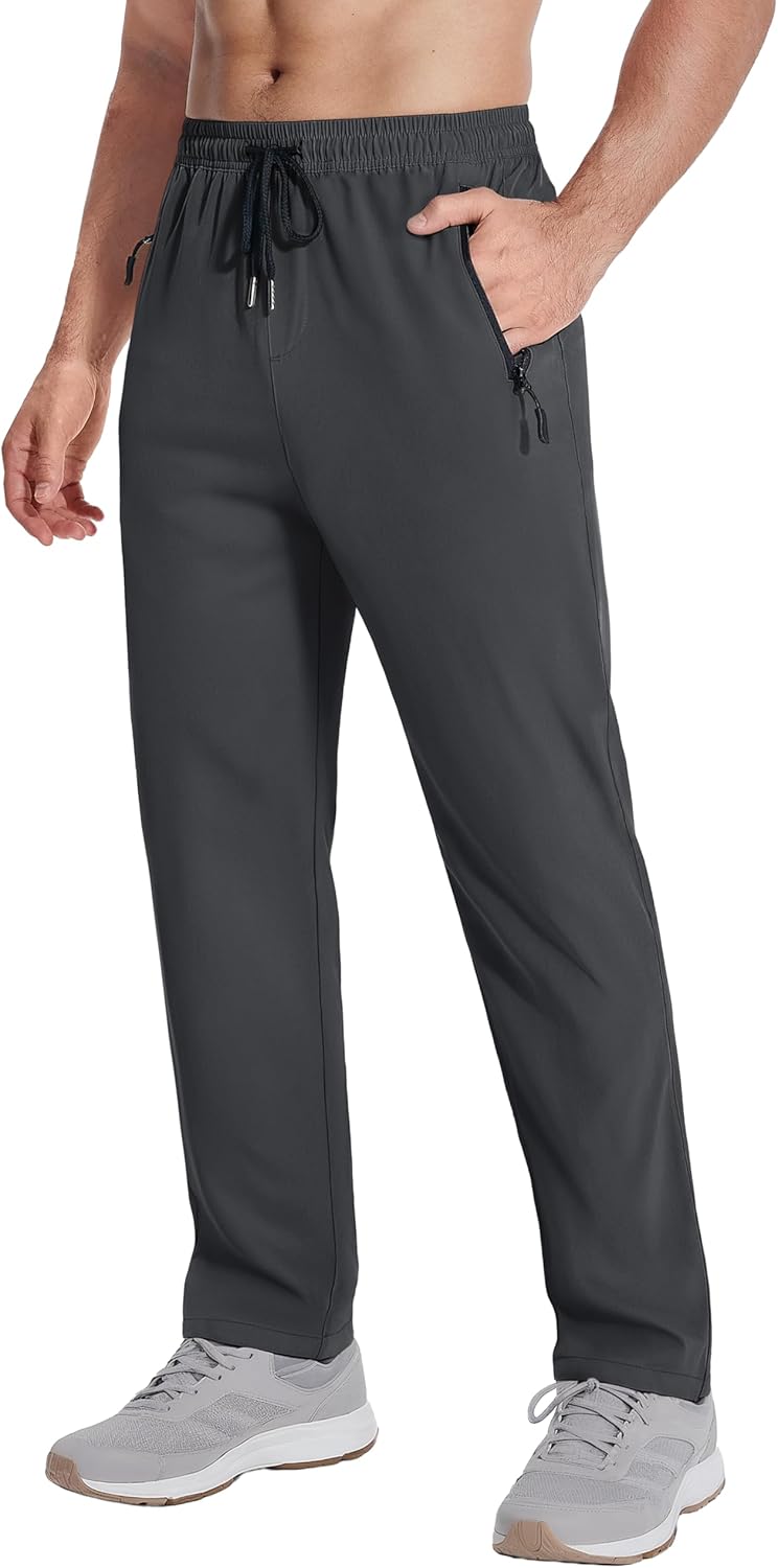 MAGNIVIT Sweatpants Track Pants Mens Athletic Stretch Pants with Zipper Pockets Quick Dry Joggers for Workout Running