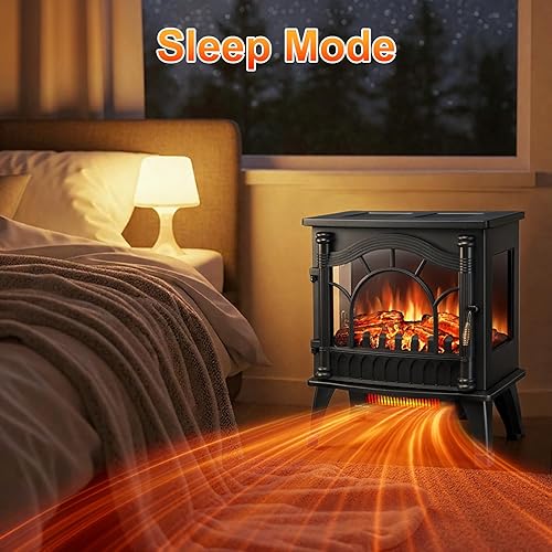 Miniatura 4 de ZAFRO 23 inch Freestanding Electric Fireplace Stove | Thermostat Control, Low Noise, 5100 BTU, Overheat Protection, for Indoor Use