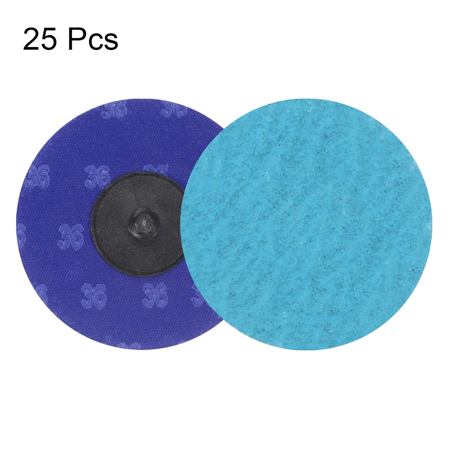 HARFINGTON 25pcs Quick Change Sanding Discs 3" 36 Grit R-Type Roll Lock Zirconia Conditioning Disc Sandpaper for Die Grinder Grinding Fast Cutting, Blue Green