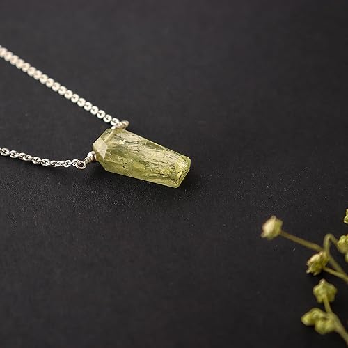 Miniatura 6 de Natural Strawberry Quartz Coffin Shape Necklace, Polished Gemstone, Energy Healing Crystals, Gift for Her, Birthday, Gemstone Jewelry 18 inch