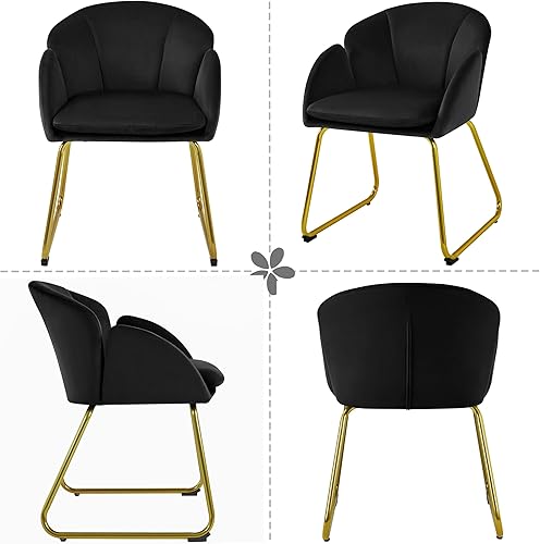 Miniatura 40 de Topeakmart Silla decorativa moderna, estilo floral, de terciopelo, con patas mentales doradas, para sala de estar, dormitorio, oficina en casa, 2