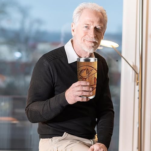 Miniatura 7 de Zzkol Regalos de pesca para hombres y abuelos, vaso con tapa y pajilla, regalos divertidos para amantes de la pesca, taza de café de viaje de acero