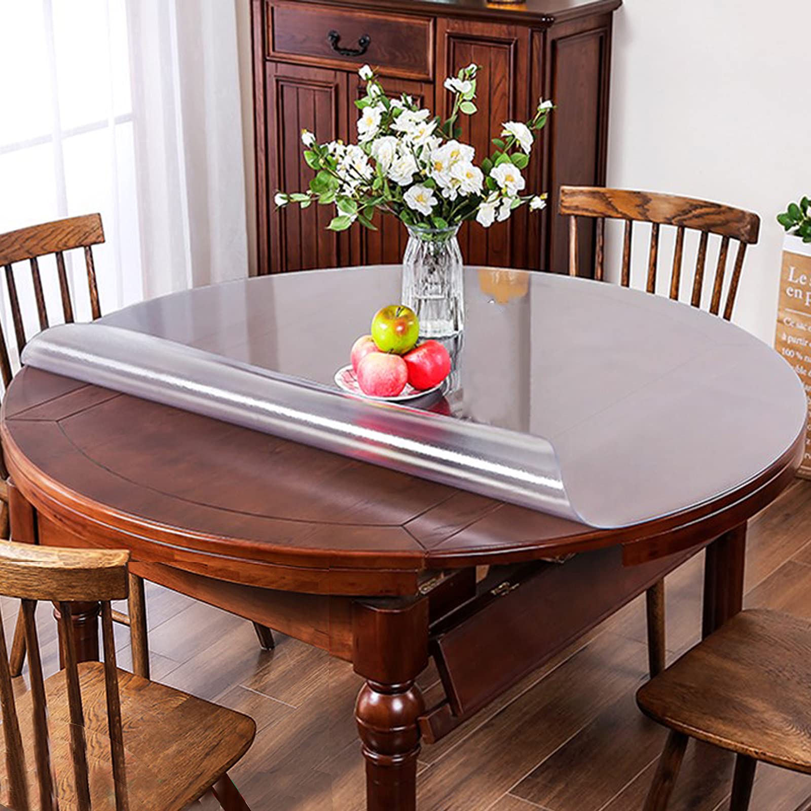 Nappe de protection table sur mesure mate en plastique PVC 2 mm robuste