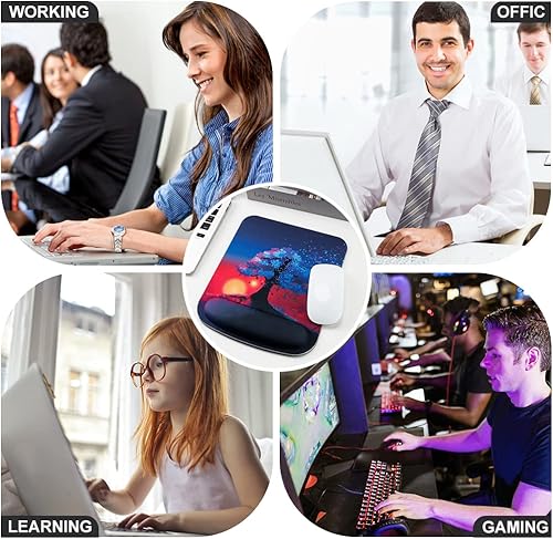 Miniatura 7 de Alfombrilla de mouse ergonómica para juegos con soporte de muñeca espuma viscoelástica reposamuñecas con base de poliuretano antideslizante para