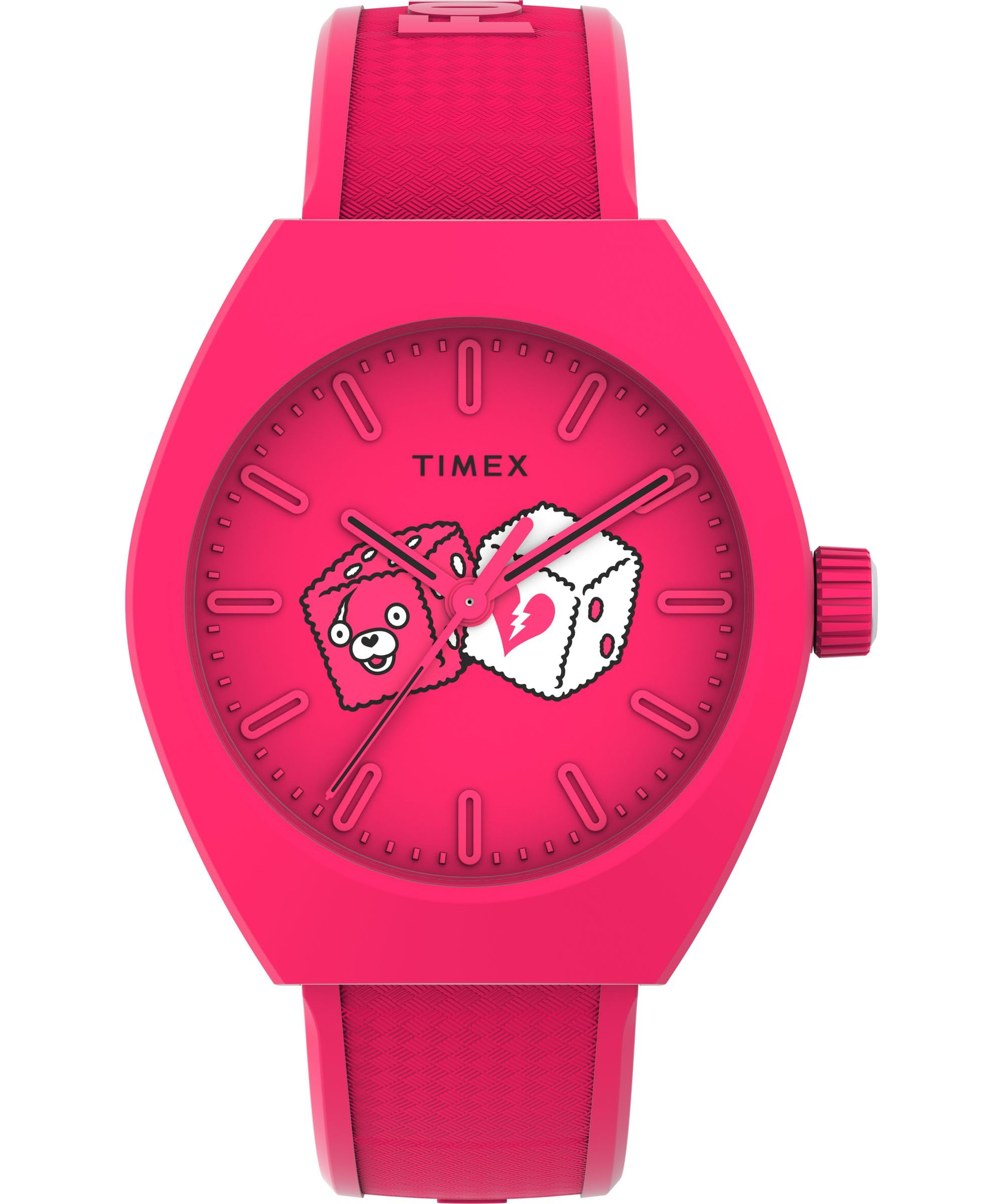 Timex X Fortnite Orologio Uomo TW2W96800JR – Cassa In Eco-Ceramica 40mm, Cinturino In Resina Biologica, Quadrante Rosa, 50m Water Resistant