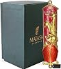 Matashi Hand Painted Mezuzah Gold Plated and Crystals Red Enamel