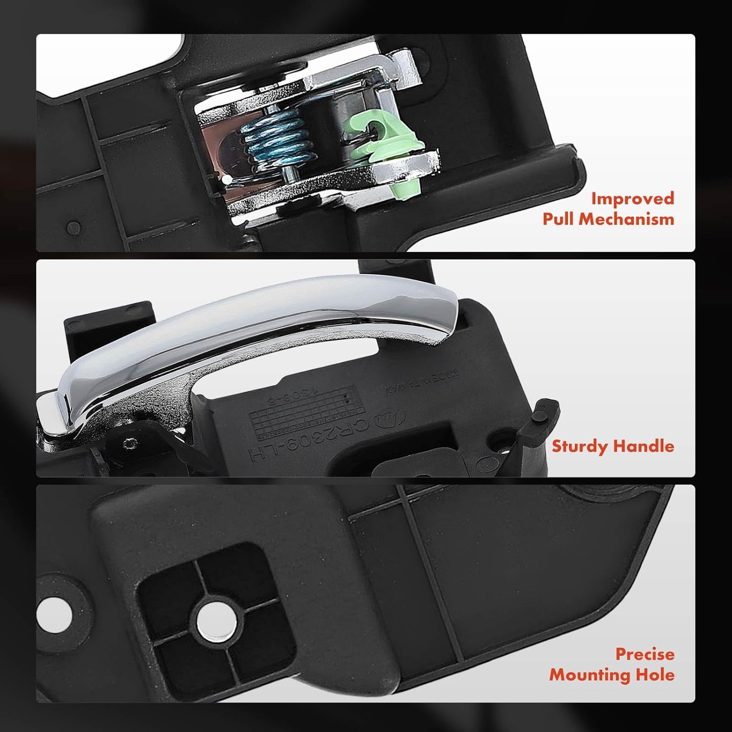 A-Premium Front Left Driver Side Interior Door Handle Compatible with Jeep MK Series Compass, Patriot, 2009-2017, Chrome, Replace# 1KT55SZ0AA