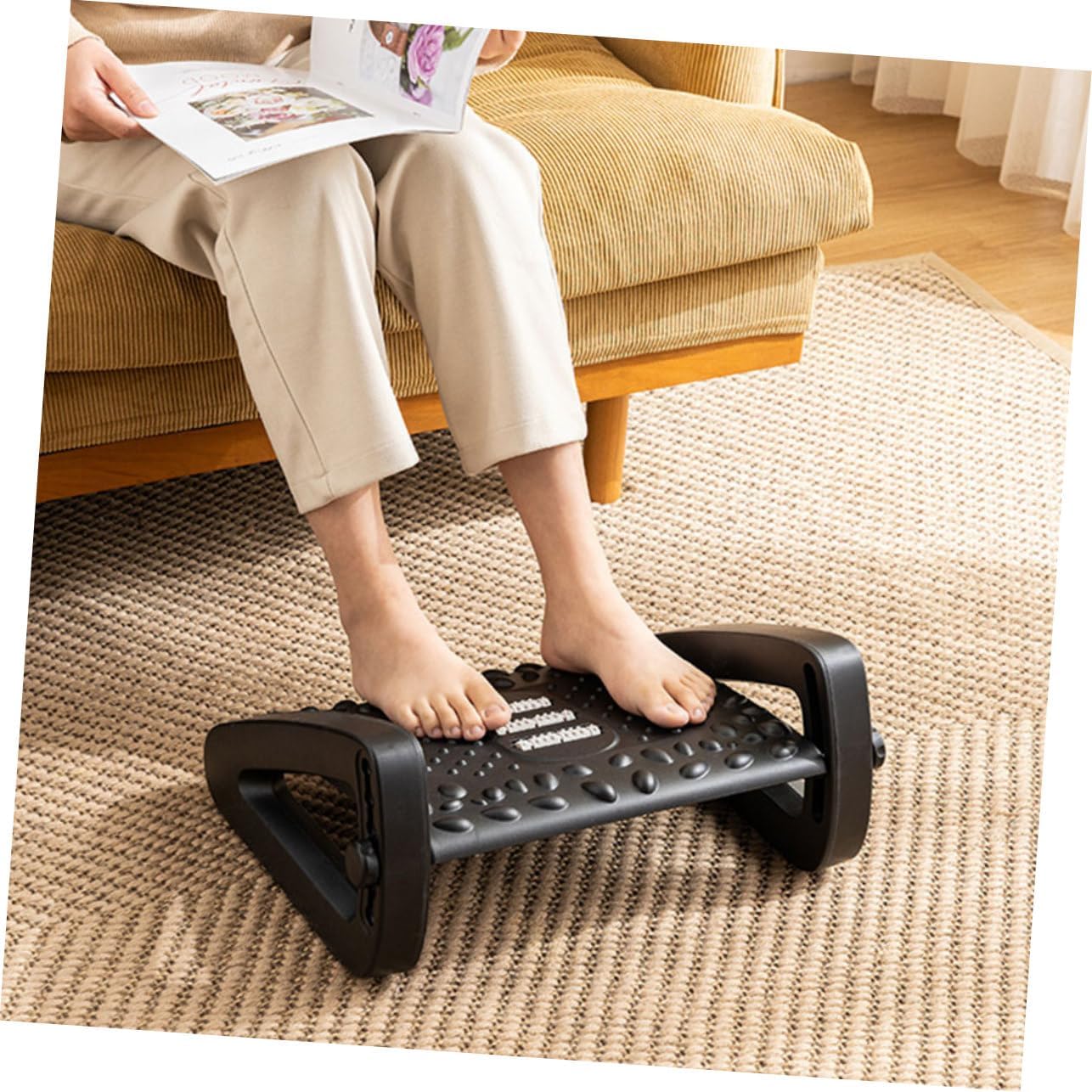 SHOWERORO Plastic Step Footstool for Living Room Slip Footstool Office Supply Footrest