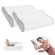 Cervical Pillow for Neck Pain Relief, Memory Foam Pillow, Ergonomic Adjustable Contour Bed Pillow for Side, Back & Stomach Sleepers (2, 22 * 13.7inch)