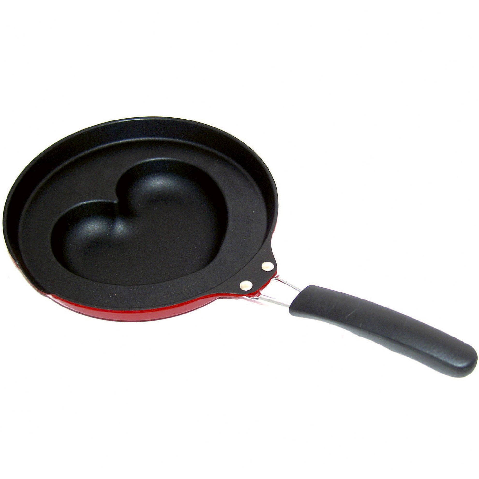 カクセー Kakusee Sugiyama Metal KS-2828 Heart Om Frying Pan, Red