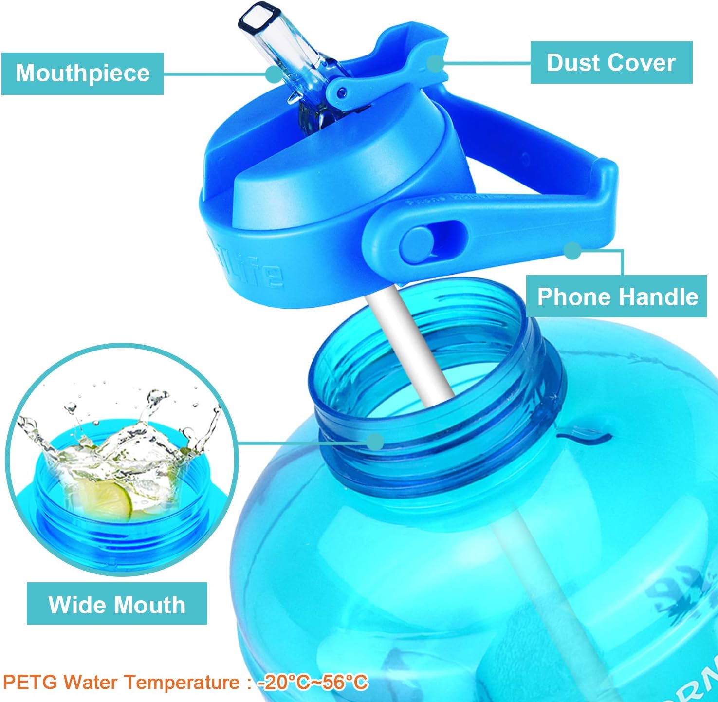BuildLife Motivational Water Bottle 2.2L - Image 3