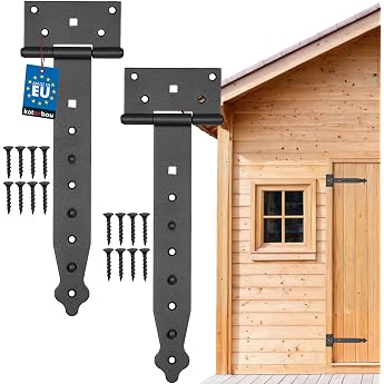 Kotarbau Pack of 2 Cross Hinges, 100-400 mm, Shutter Hinges, Gate Hinges, Door Hinges, Throw Hinges, Hardware, Garden Gate Hi