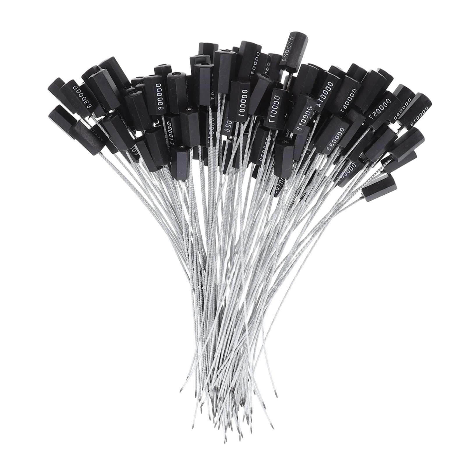 Zerodeko 100 Piezas Sellos de Seguridad de Cable de Acero Numerados Manipulación con Auto Bloqueo para Camiones Remolques Carga Etiquetas Plásticas y Metálicas para Seguimiento y Protección