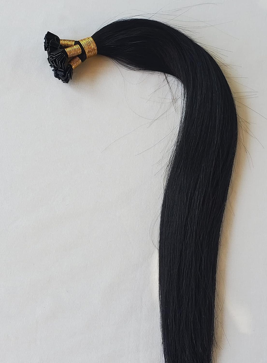 Hair Faux You 18" Remy Straight Pre bonded Keratin Flat Tip Human Hair Extensions Professional Salon 100 grams 100 strands Per Package Color # 1 Jet Black