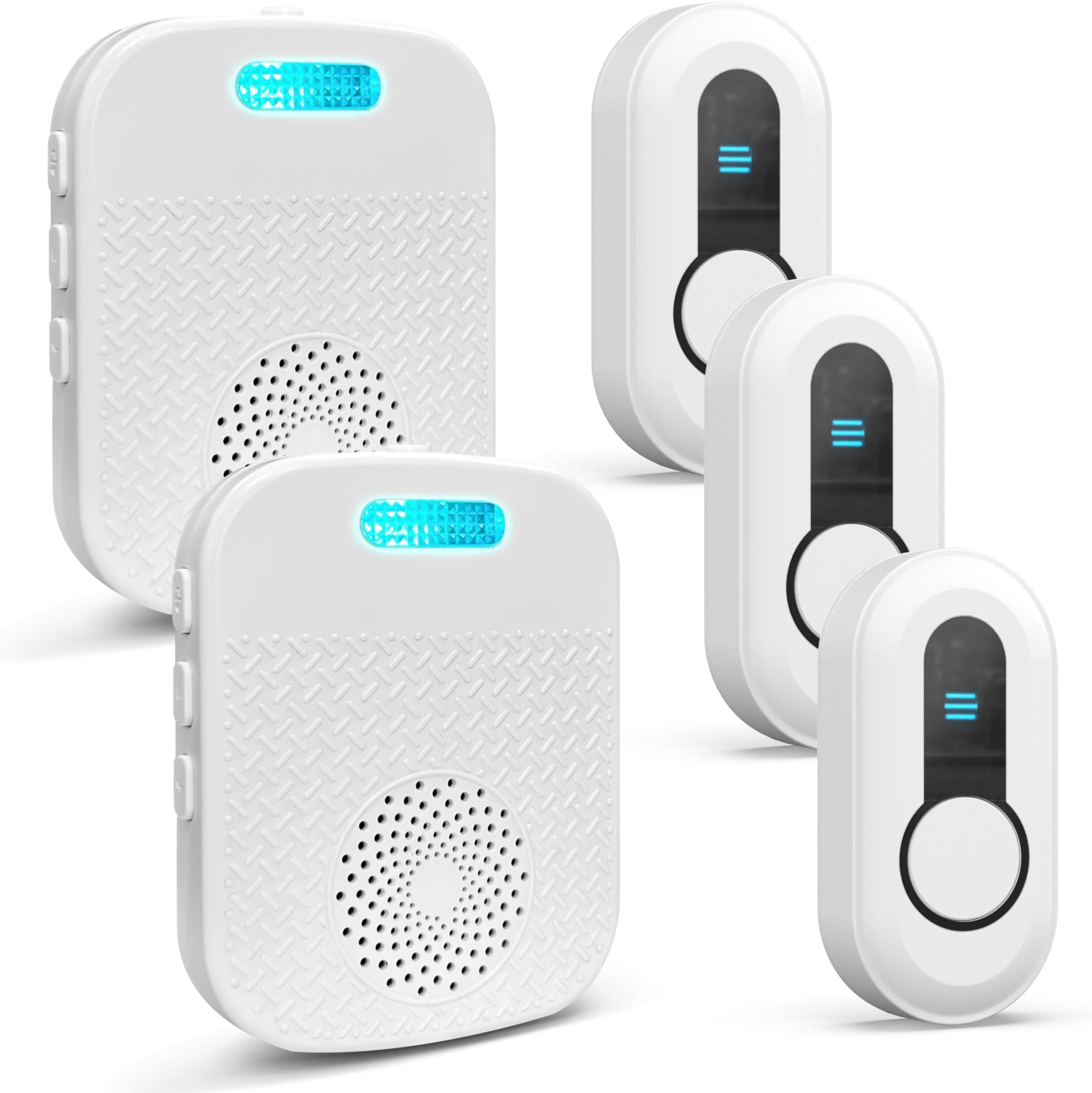SanJie Wireless Caregiver Pager Call Bell for Patients at Home 328Ft Range Call Button for Elderly Life Alert Systems for Seniors (2 Rechargeable & Portable Receiver,3 Emergency Button)