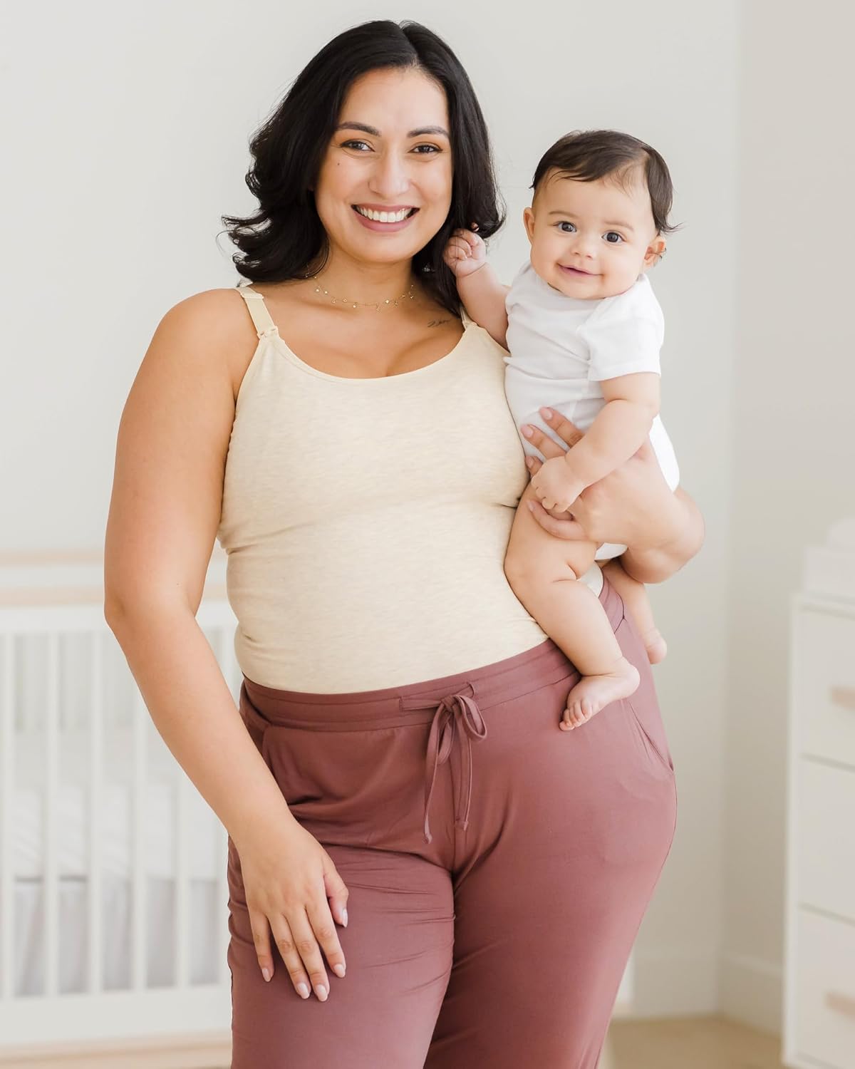 Kindred Bravely Sublime Pumping & Nursing Cami, Hands Free, Nursing Tank Tops Adjustable Pumping Bra with Easy Clip (Oatmeal Heather, Medium-Busty)