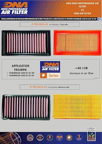 DNA - Filtro de aire de alto rendimiento compatible con Triumph Scrambler XE 1200 (19-24) P-TR12N19-01