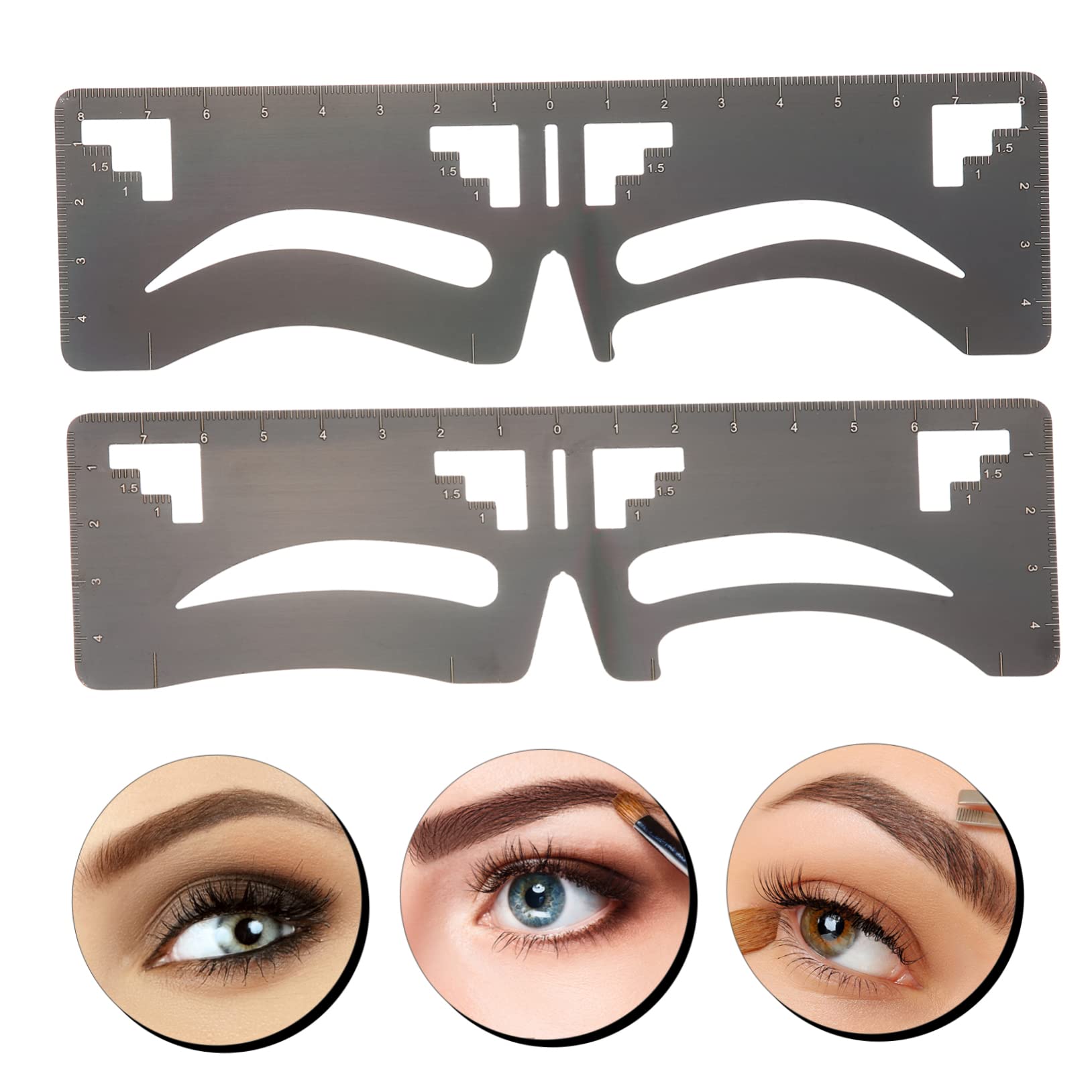 PLAFOPE 6pezzi Kit Stencil Per Sopracciglia Acciaio Inossidabile Guida Per e Misurare Sopracciglia Strumento Makeup Per Donne e Ragazze Design e