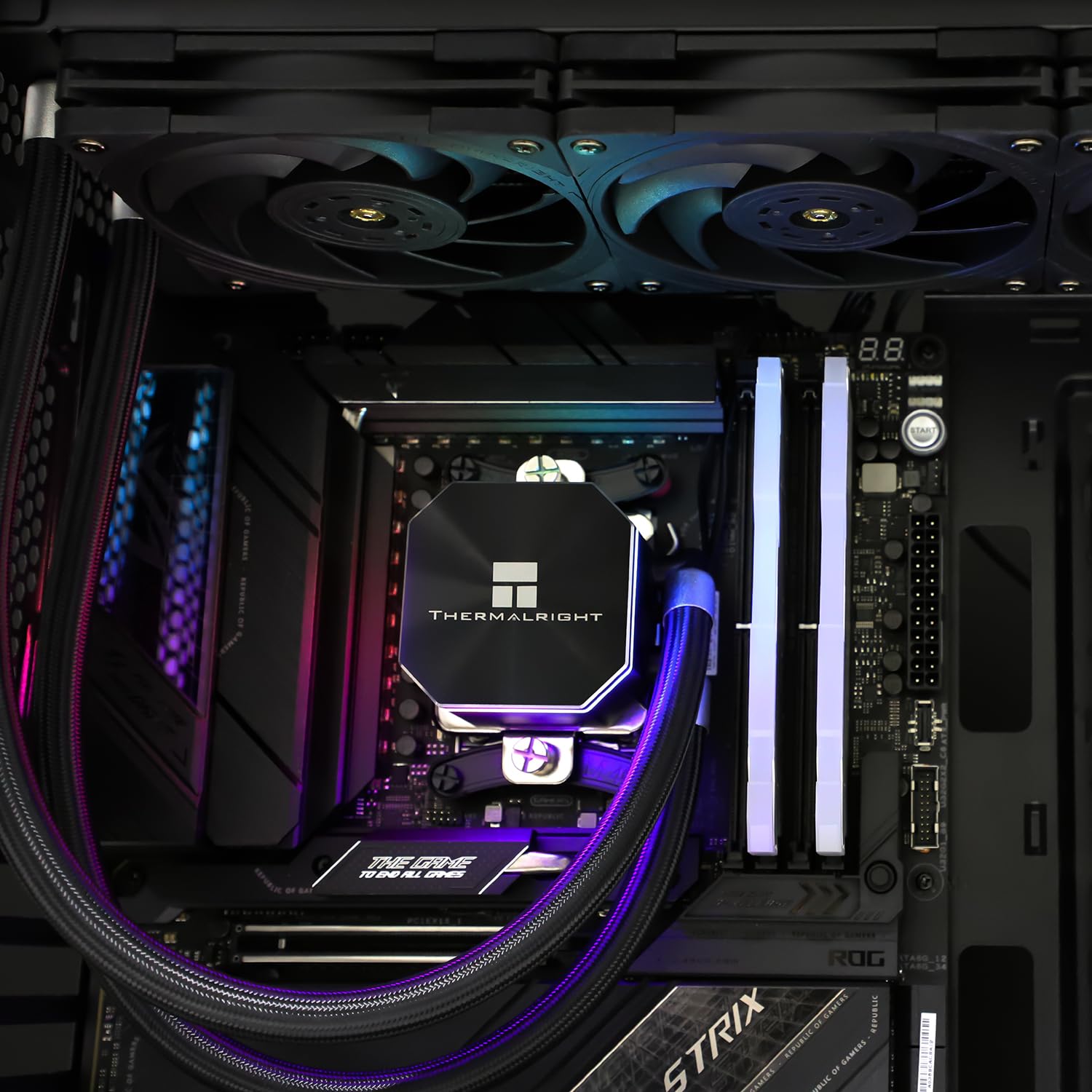 Thermalright Frozen Edge 360 Black - Refrigeratore d'acqua liquido CPU con ventola PWM da 120 mm, dissipatore di calore ad acqua integrato per AMD/AM4/AM5, Intel LGA1700/1150/1151/1200/1851