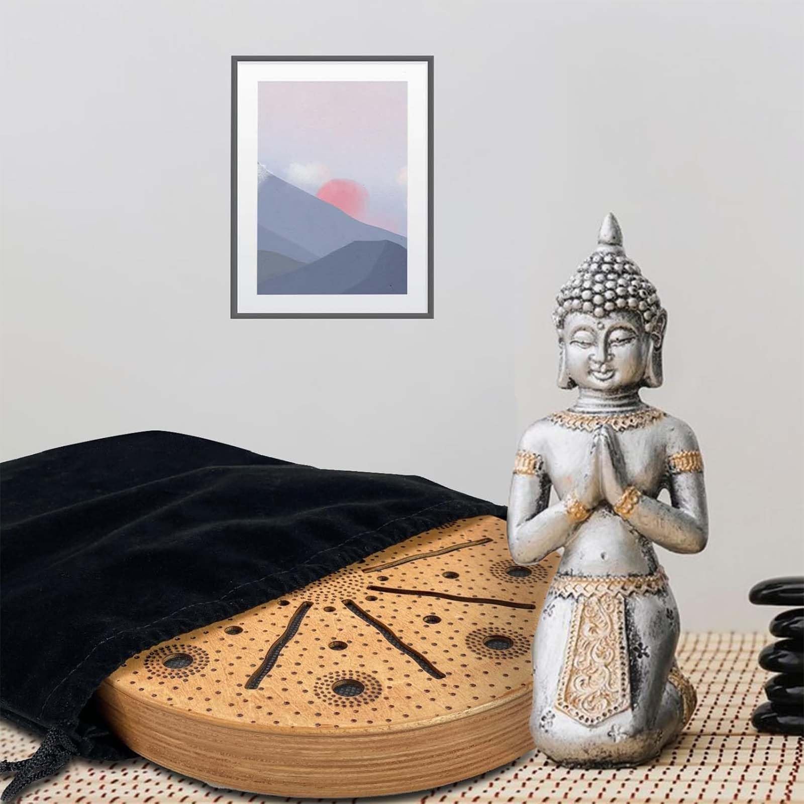Tamburo Ocean da 7,1 Pollici - Strumento a percussione Etnico terapeutico per rilassamento e Meditazione, Terapia del Suono con Perline d'onda, Sollievo dallo Stress, Musica curati