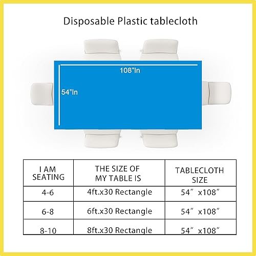 Miniatura 10 de sunepany Mantel rectangular de plástico rojo a cuadros de 54 x 108 pulgadas, mantel rectangular desechable de plástico rojo y blanco, 2 unidades,