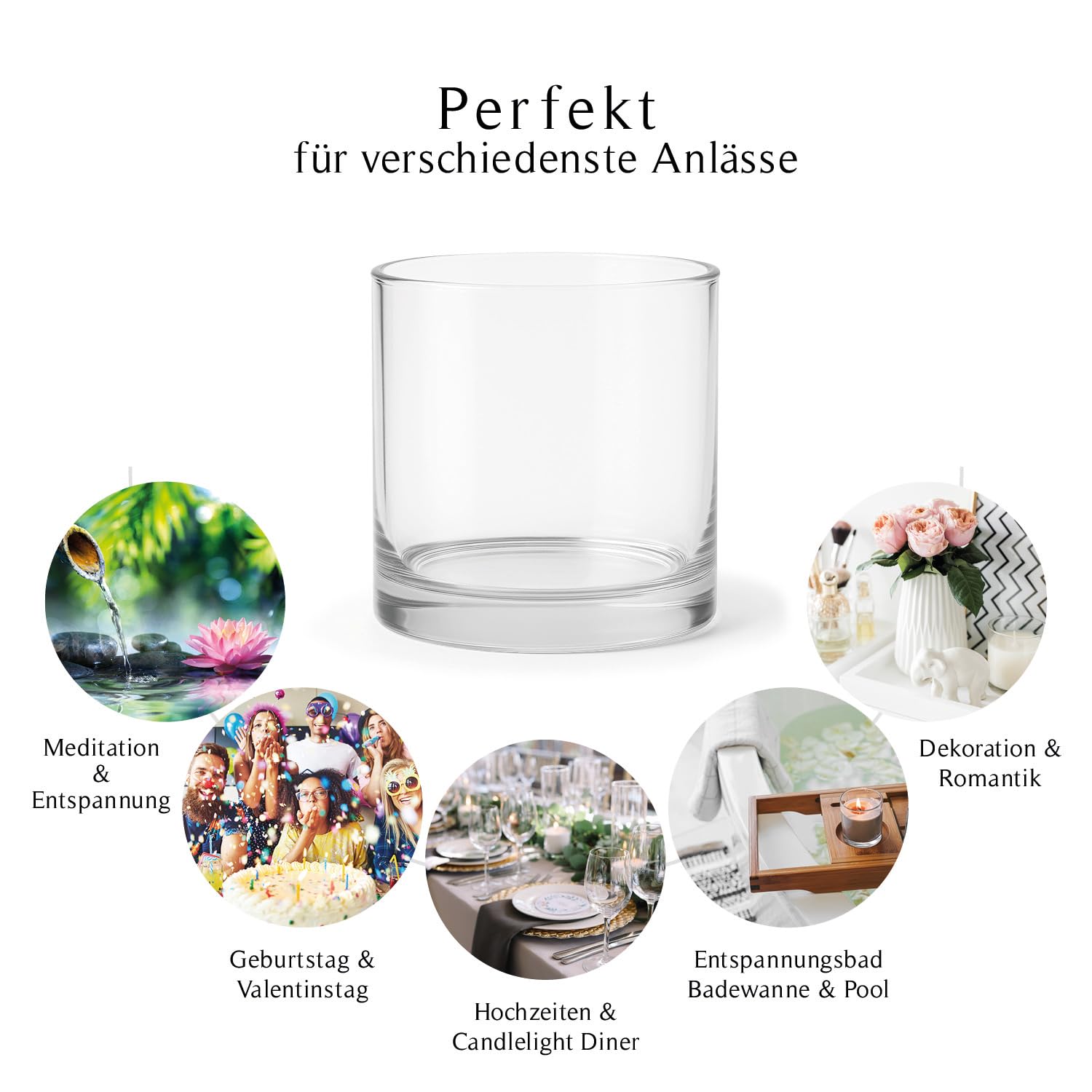 pajoma Teelichthalter aus Glas 24er Set - Kerzengläser Ø10 cm x H10 cm - Transparentes Windlicht Glas - Glass Tea Light Holders - Teelichtgläser & Gläser für Kerzen