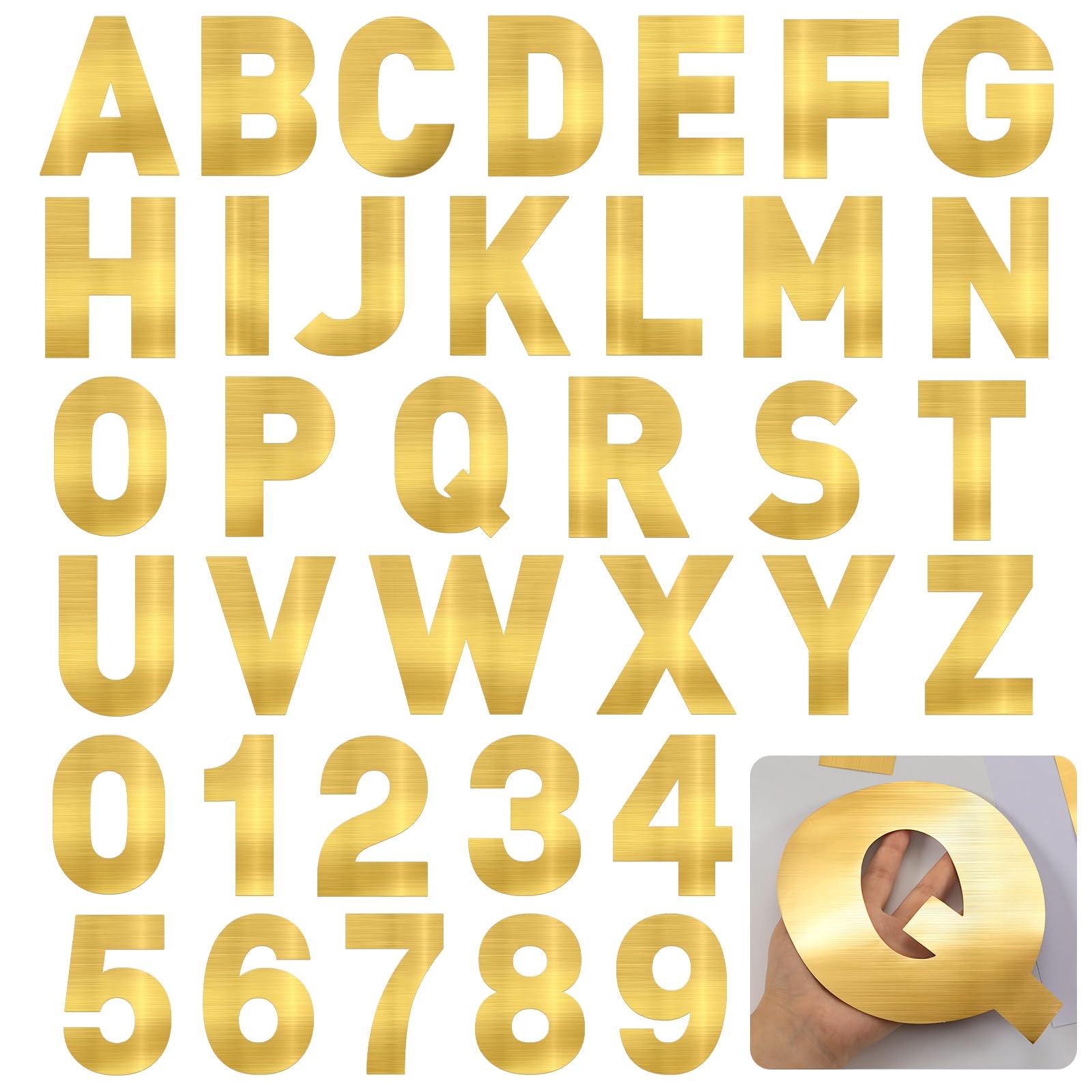 88 Pcs 8 Inch Large Gold Letter Stickers, Big Vinyl Alphabet Stickers Numbers for Backdrop Wall, Self-Adhesive Sticker for Decor Party, Classroom, DIY Craft