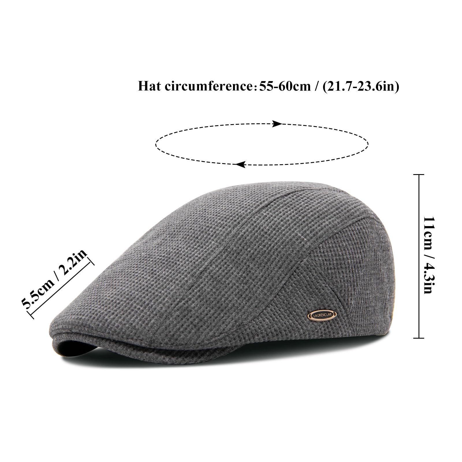 YAMEIZE Gorra Retro Flat Cap Cabbie Invierno Ajustable Newsboy Sombrero para Hombres Mujeres Ivy Cap Boina de Algodón de Moda Peaky Flat Cap Conducción