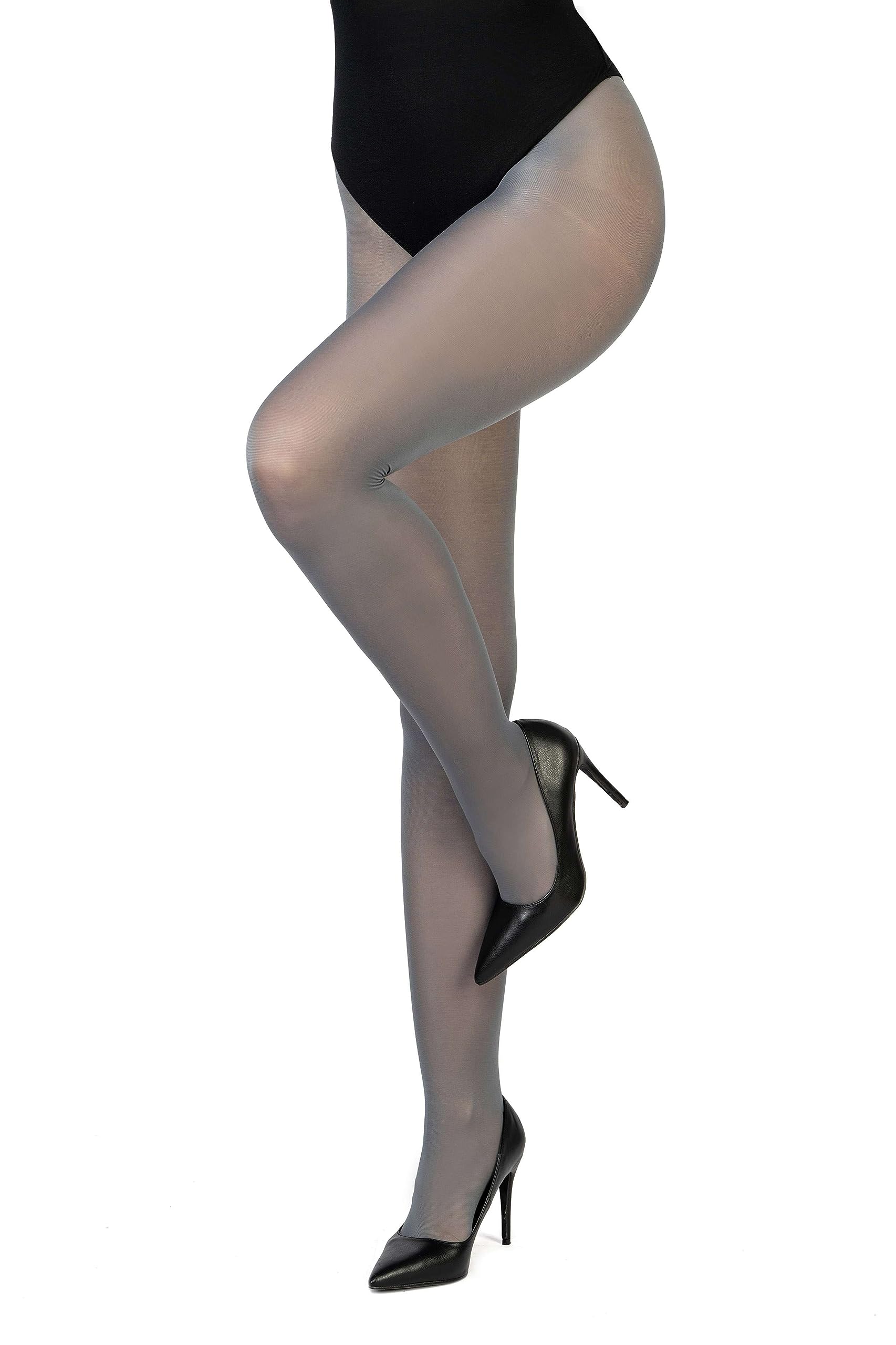 LORES Women’s Classic Matte Tights 40 DEN Semi Sheer Thigh for Ladies Invisible Panty Part Elegant & Evening Style Concorde40, Cenere XL