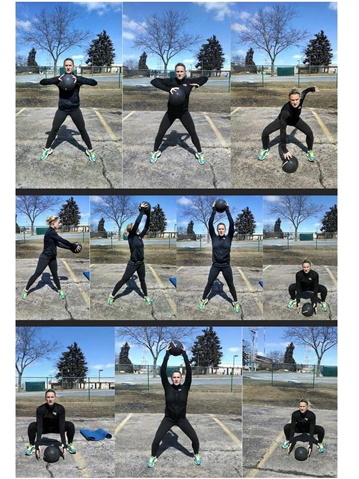 Palle mediche Sfera Di Slam Della Palla Della Medicina, Palla Di Fitness Nera A Bassa Elasticizzata Con Una Superficie Strutturata, Utilizzata Per L'esercizio Fisico, Aerobica Di Allenamento Incrociat