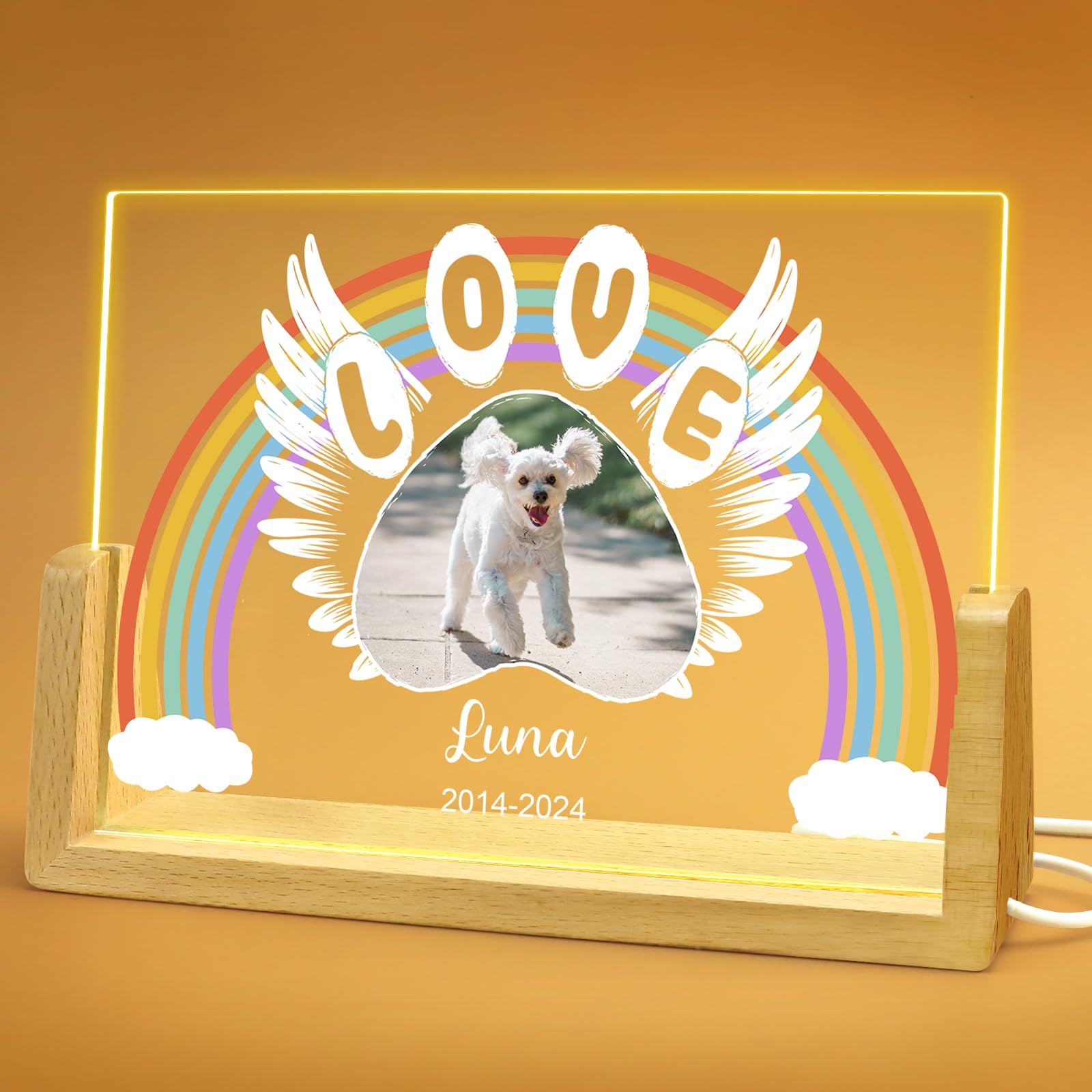 XIAYUEHUA Personalized Pet Memorial Gifts - in Memory of Dog Night Lights, Custom Dog Memorial Gifts for Loss of Dog, Memorial Plaques for Dogs