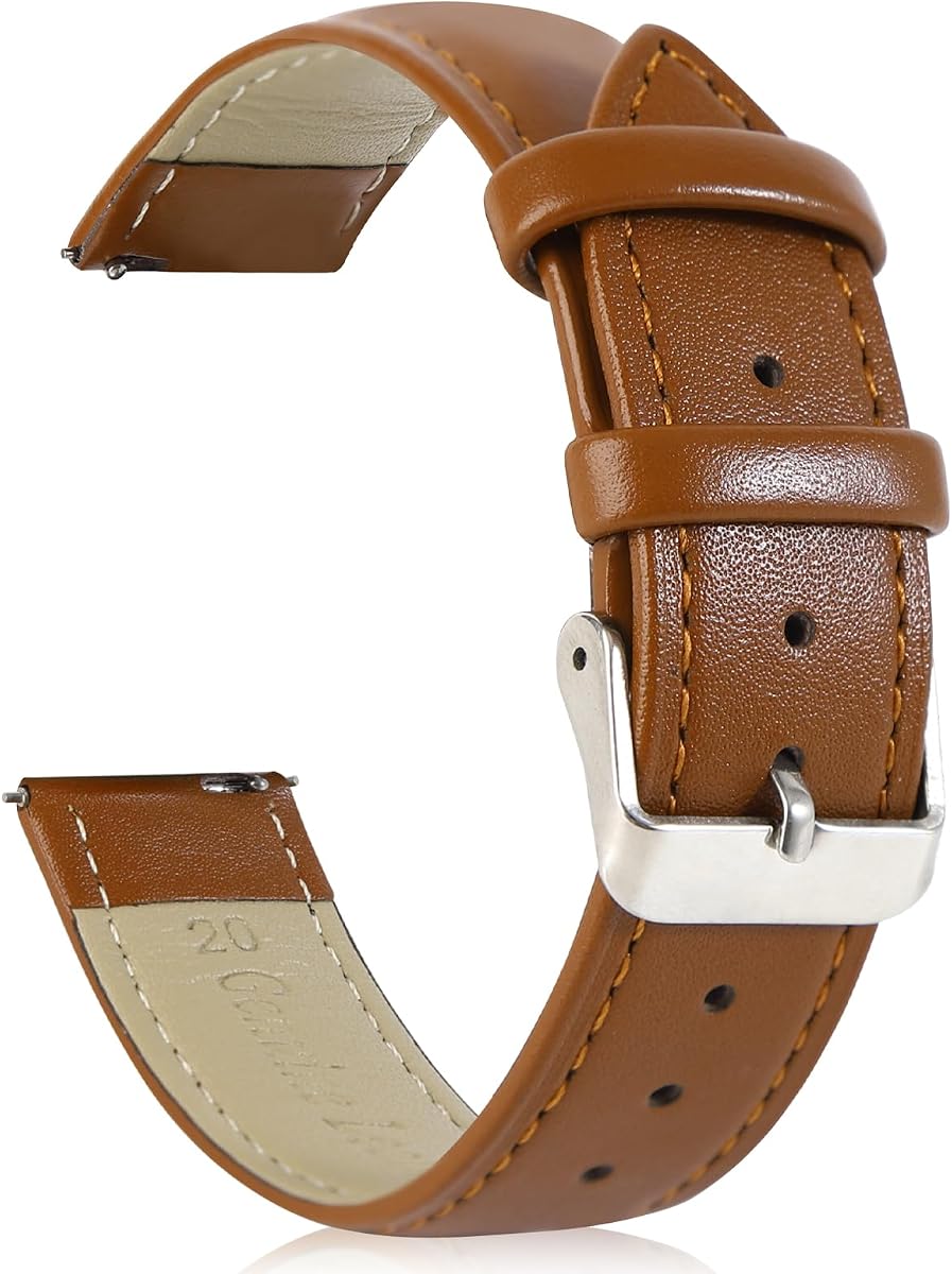 Quick Release Leather Watch Band Genuine Leather for Men and Women Replacement Strap 14mm 16mm 18mm 20mm 22mm 24mm