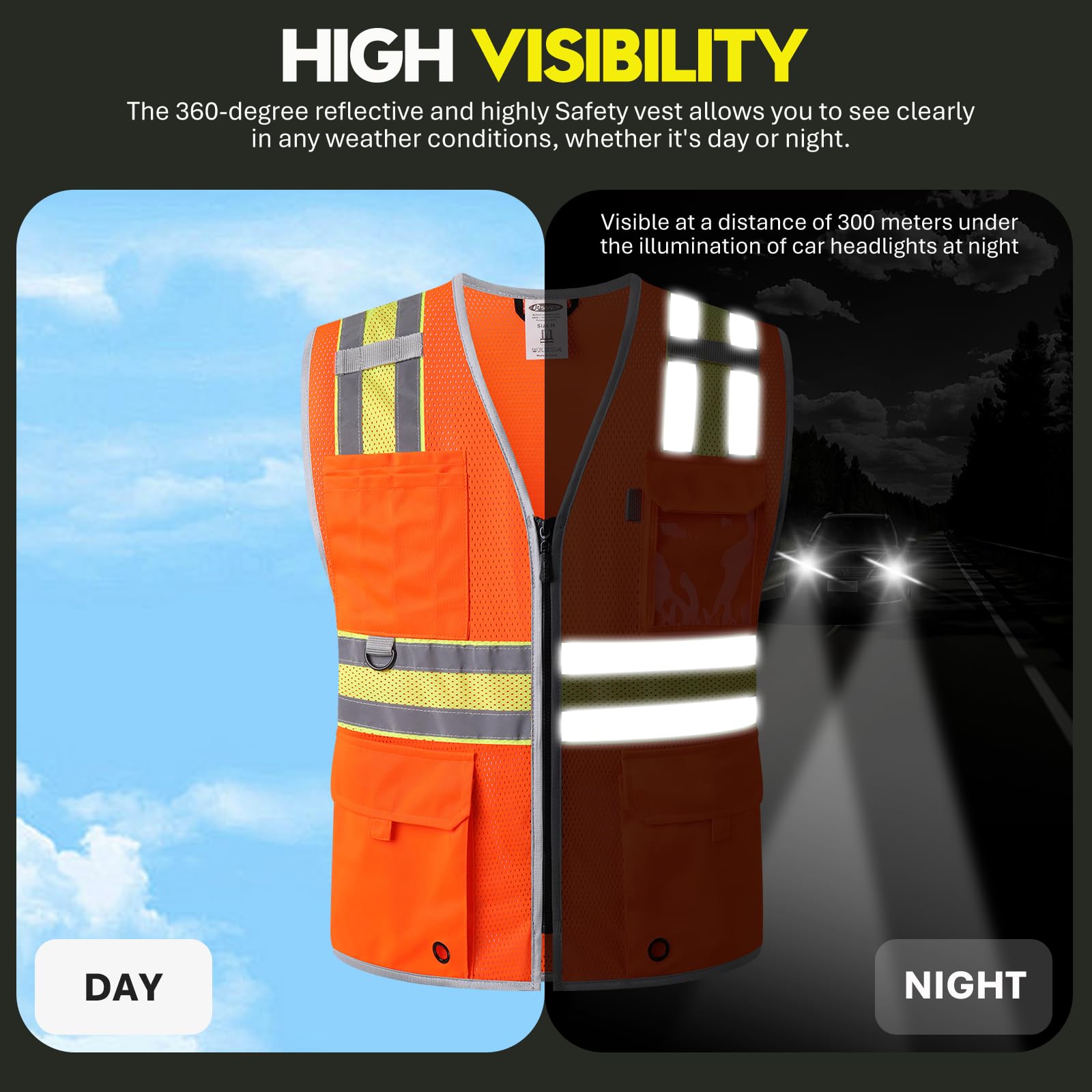Snapklik.com : JKSafety Safety Vest For Men Women Hi Vis Relfective Vest