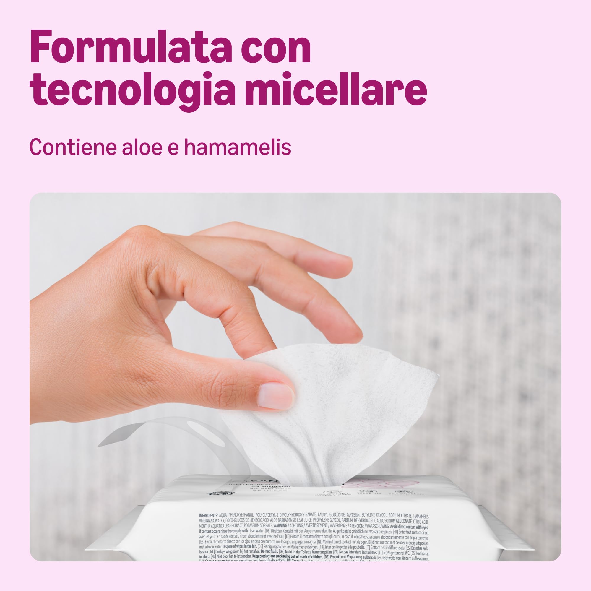 by Amazon Toallitas de limpieza facial con micelar, 25 toallitas | desmaquillantes