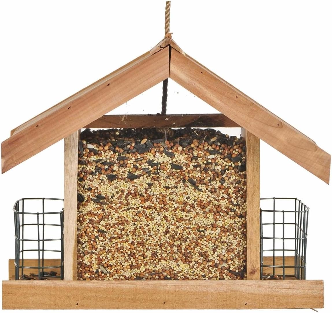 Perky-Pet 50144 Deluxe Chalet Cedar Feeder, 5.2-Pound Capacity, beige, Pack of 1