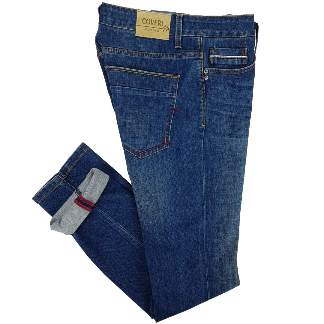 Coveri Jeans da Uomo Elasticizzati Slim Sportivi Denim 46 48 50 52 54 56 58