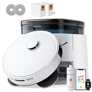 Lefant Robot Vacuum and Mop, 12000Pa Suction, Self Emptying, Auto Mop Washing and Drying for Hands-Free, Anti-Tangle Brushes, Dual Spinning Mop for Pet Hair Dust, Wi-Fi/App/Alexa/iWatch Control, M3 - Amazon product rated Grade A