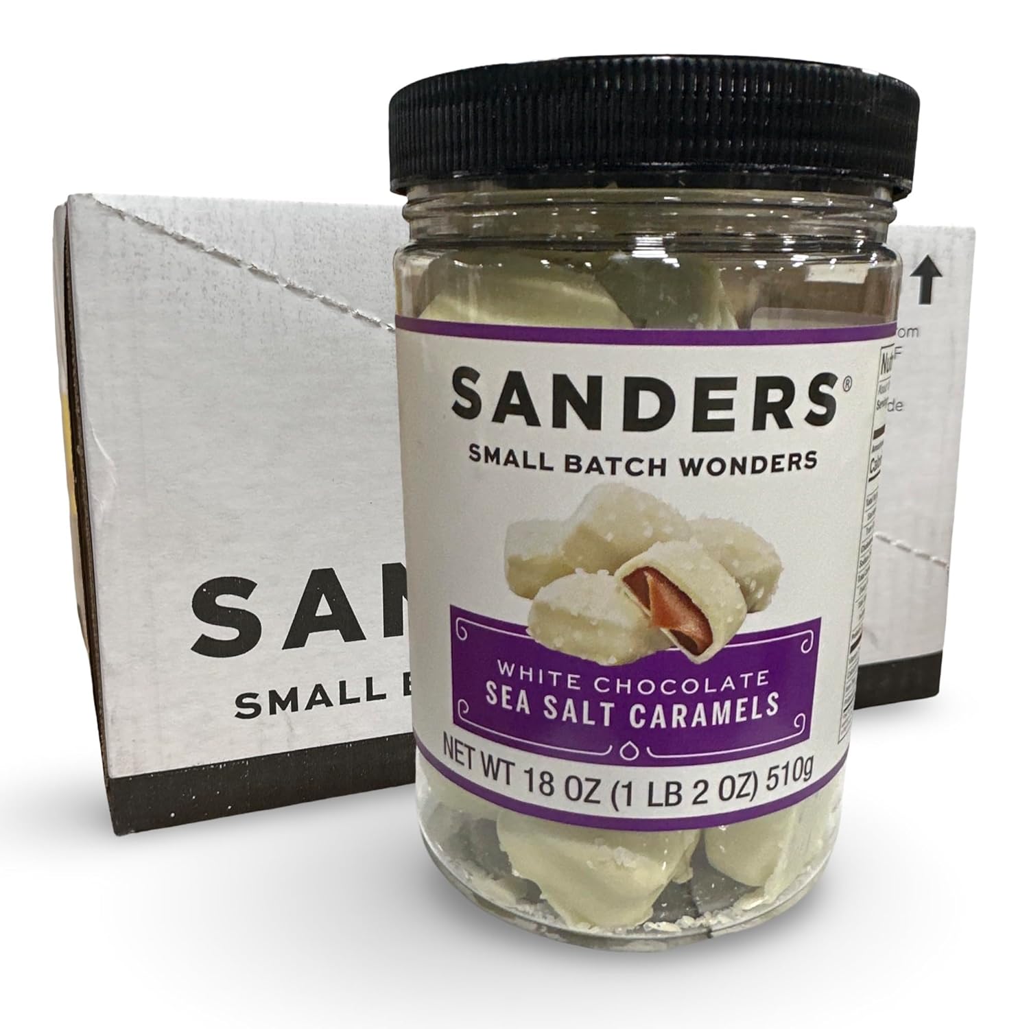 Sanders White Chocolate Sea Salt Caramels, 18 Ounce, 6 Per Case