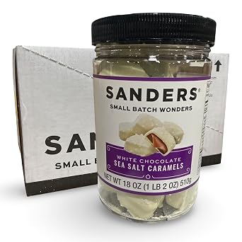 Sanders White Chocolate Sea Salt Caramels, 18 Ounce, 6 Per Case