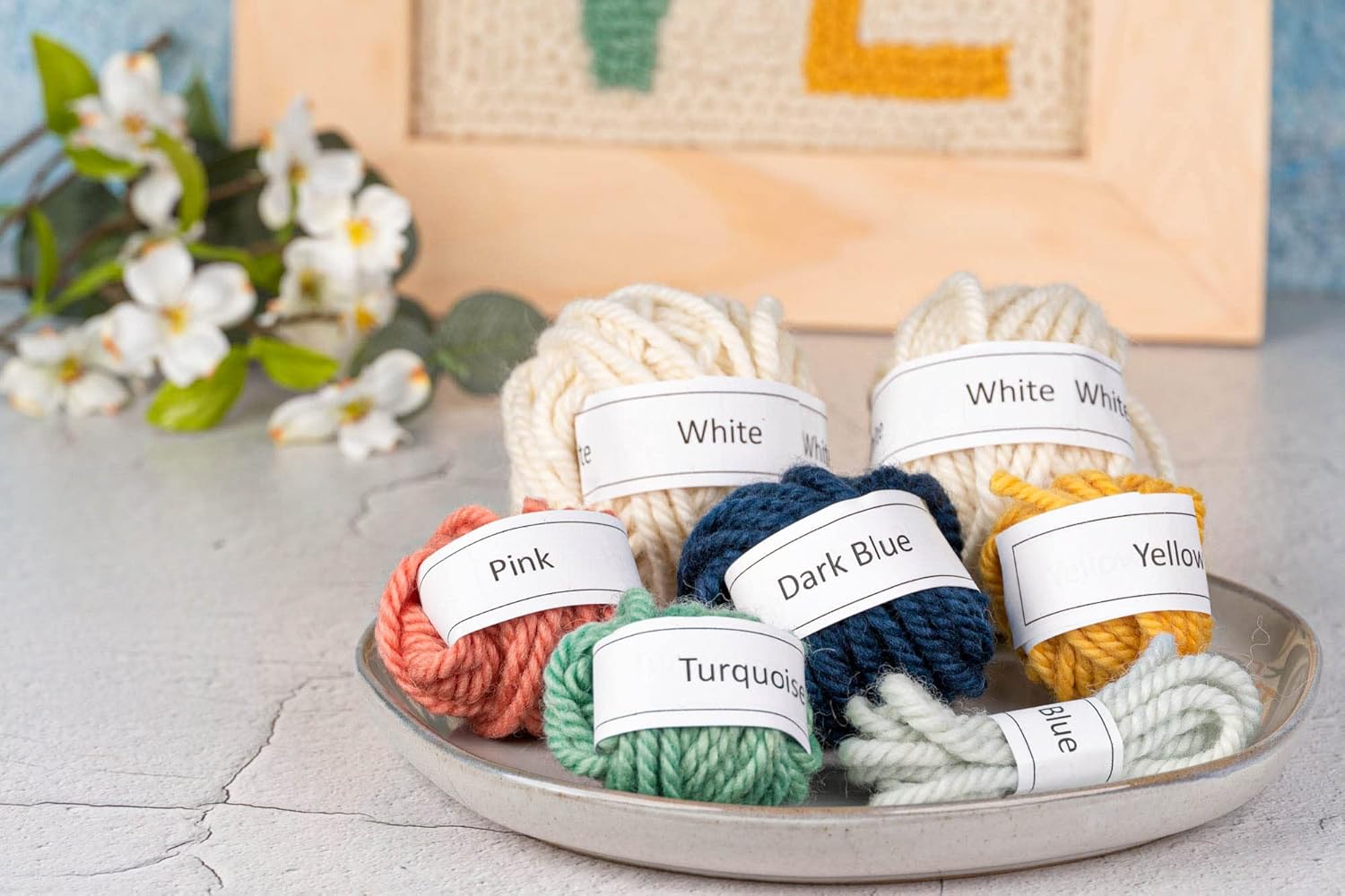 String of the Art Love Punch Needle Kit - Includes Punch Needle Tool, 100% Wool Yarn, Pre-Stretched Monks Cloth On Wooden Frame, and More