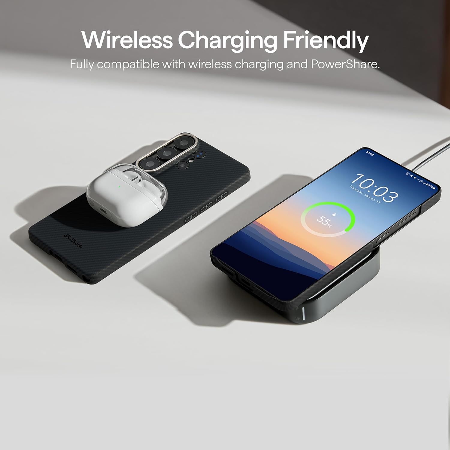 pitaka for S26 Ultra Case, 6.9 Inch, Compatible with MagSafe, Ultra-Slim Samsung Galaxy S26 Ultra Case with Aaron Button, 600D Aramid Fiber Woven [Edge Case - Black/Grey]