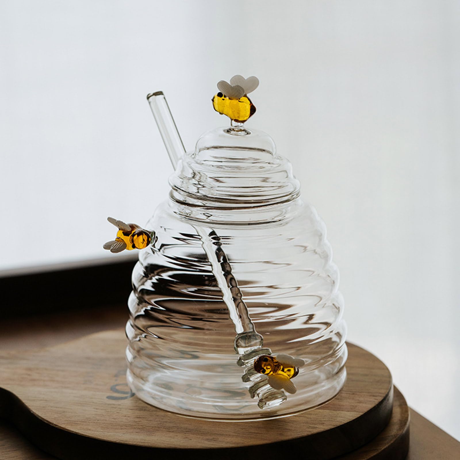 Honigwaben Versiegelte Honigglas Bienenstöcke Form Marmelade Glas Klar Honig Glasflasche zum Aufbewahren und Dosieren Honig Glasbehälter