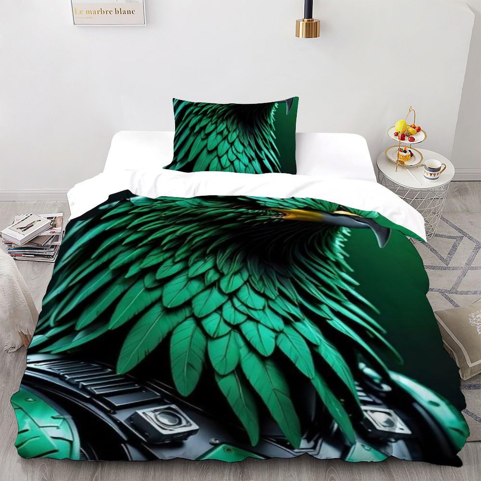 Housse de couette microfibre animaux imprimé 3D haute qualité lit simple ado