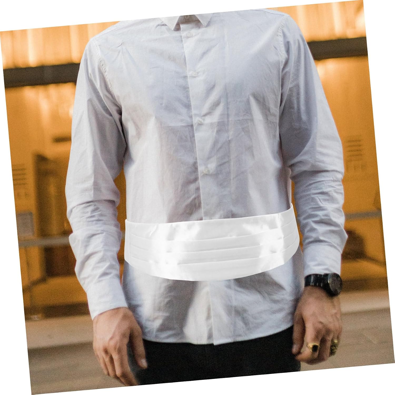 Didiseaon for Bridegroom Men's Tuxedo Waist Band Comfortable Corset Posture Support